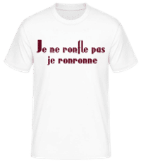 Je Ne Ronfle Pas Je Ronronne Sombre - T-shirt homme B&C - Blanc - Devant