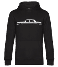 'Mercedes 280 SE W116' Silhouette - Unisex Premium Hoodie - Black - Front