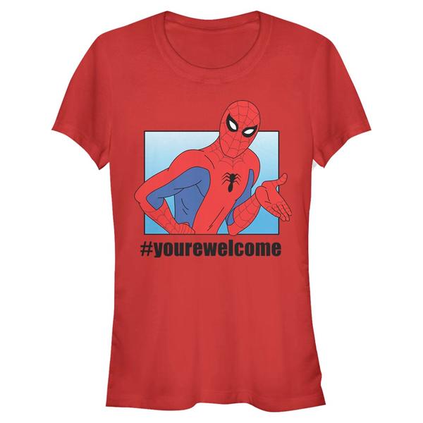 Preview: Marvel - Spider-Man - Spider-Man #yourewelcome - Women's T-Shirt - Red - Front