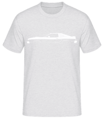 'Ford Mustang II Cobra 1977' Silhouette - Männer Basic T-Shirt - Grau meliert - Vorne