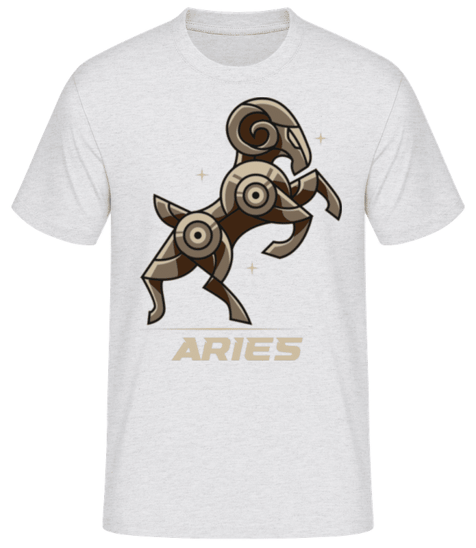 Preview: Mecha Robotic Zodiac Sign Aries - Men's Basic T-Shirt - Heather grey - Front