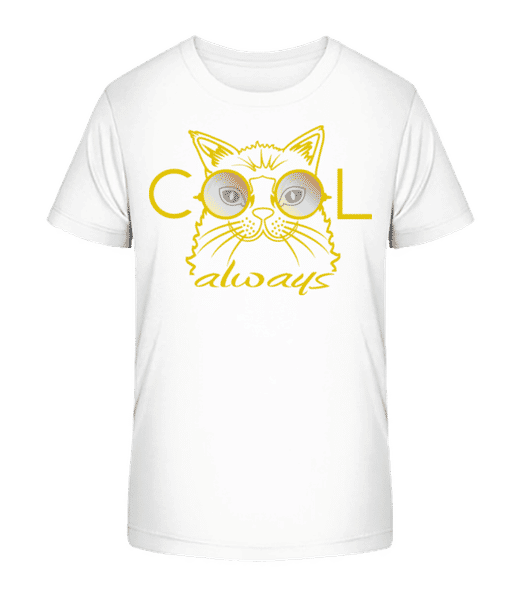 Aperçu: Chat Cool - T-shirt bio Enfant Stanley Stella 2.0 - Blanc - Devant