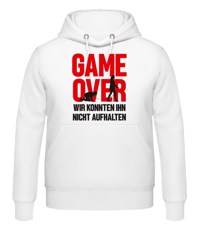 Vorschau: JGA Game Over Konnten Nicht Aufhalten - Männer Hoodie - Weiß - Vorne