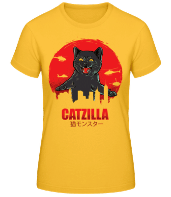 Catzilla - T-shirt standard Femme - Jaune doré - Devant