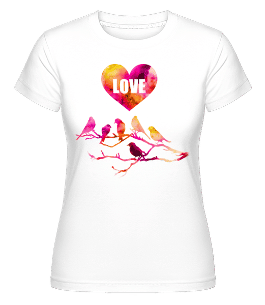 Aperçu: Birds Love -  T-shirt Shirtinator femme - Blanc - Devant