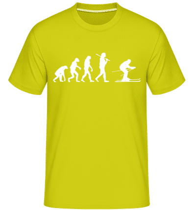 Evolution Of Skiing -  Shirtinator Men's T-Shirt - Lime - Front