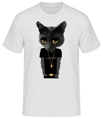 Gangsta De Chat De Polygone - T-shirt standard Homme - Gris chiné - Devant