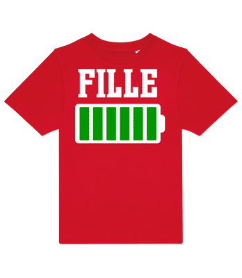 Fille - T-shirt enfants B&C - Rouge - Devant
