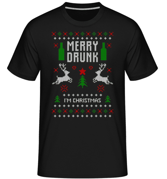 Preview: Merry Drunk I Am  Christmas -  Shirtinator Men's T-Shirt - Black - Front