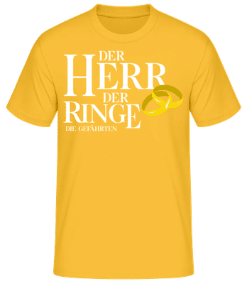 Der Herr Der Ringe Gefährten - Männer Basic T-Shirt - Goldgelb - Vorne