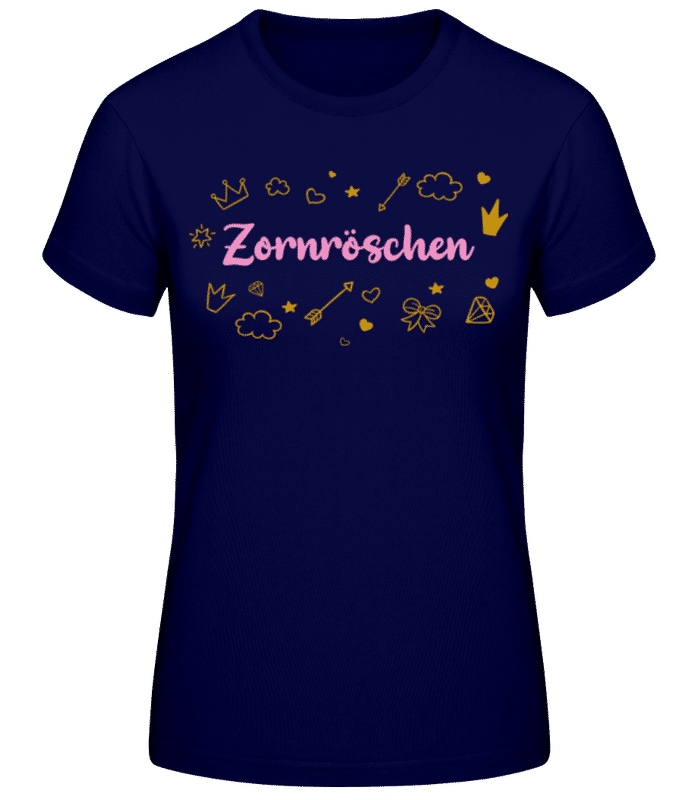 Vorschau: Zornröschen - Frauen Basic T-Shirt - Marine - Vorne