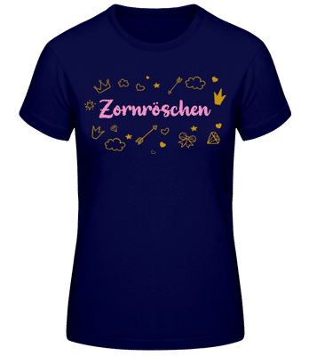 Zornröschen - Frauen Basic T-Shirt - Marine - Vorne