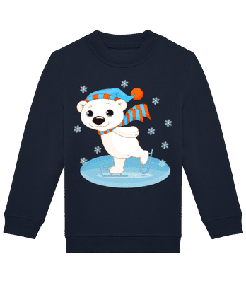 Bear On The Ice - Kids' standard sweatshirt - Navy - Front