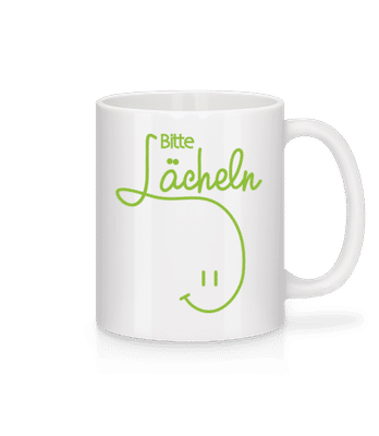 Bitte Lächeln - Tasse - Weiß - Vorne