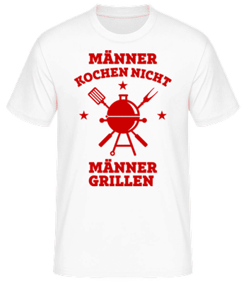Männer Grillen - Männer Basic T-Shirt - Weiß - Vorne