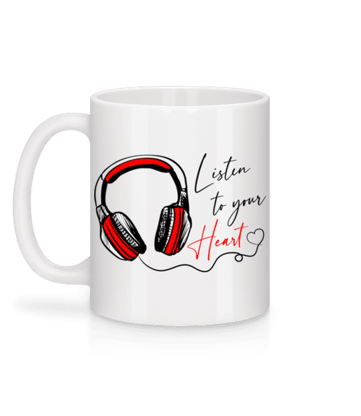 Aperçu: Listen To You Heart - Mug en céramique blanc - Blanc - Derrière