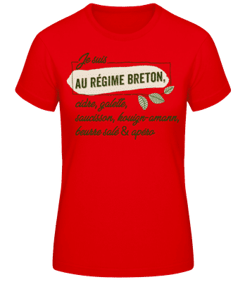 Je Suis Au Régime Breton - T-shirt standard Femme - Rouge - Devant