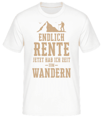 Endlich Rente Zeit Zum Wandern - Männer Basic T-Shirt - Weiß - Vorne