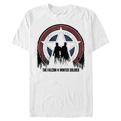 Marvel - The Falcon and the Winter Soldier - Group Shot Silhouette Shield - Men's T-Shirt - White - Front