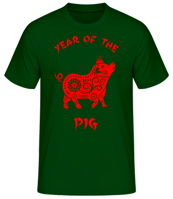 Chinese Zodiac Year Of The Pig - T-shirt standard Homme - Vert bouteille - Devant