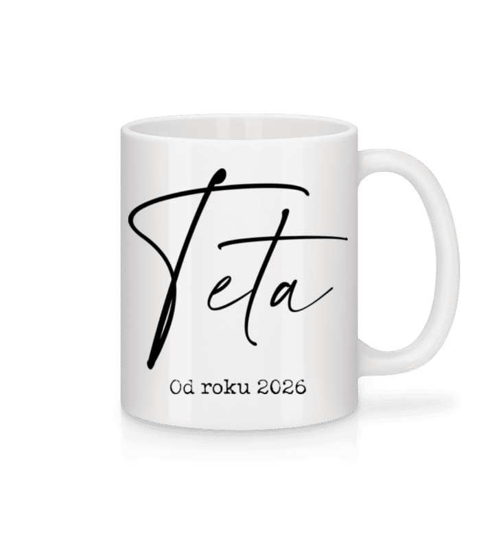 Náhľad: Teta Od Roku 2026 - Keramický hrnček - Biela - Predné
