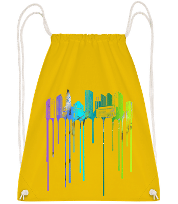 Graffiti City - Drawstring Backpack - Yellow - Vorn