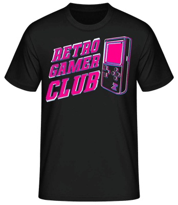 Retro Gamer Club - Camiseta básica para hombre - Negro - delante