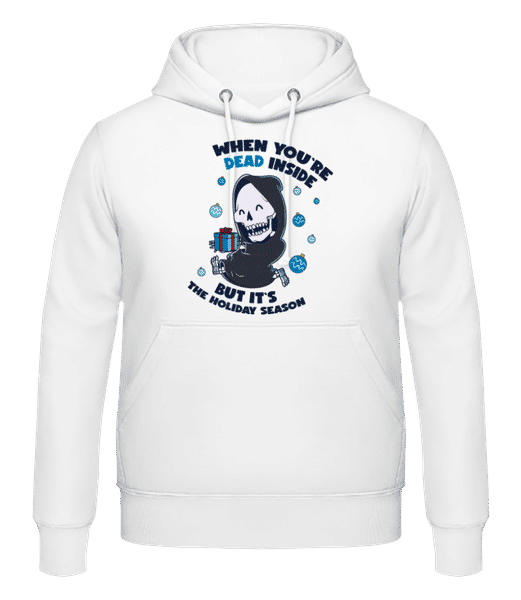 Aperçu: Dead Inside But Holiday Season - Sweat à capuche Homme - Blanc - Devant