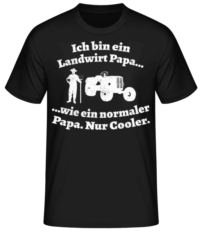 Vorschau: Landwirt Papa Nur Cooler - Männer Basic T-Shirt - Schwarz - Vorne