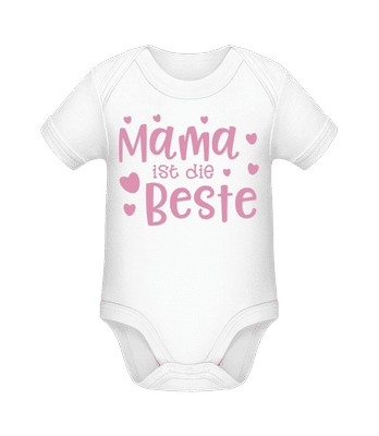 Mama Ist Die Beste - Baby Bio Strampler - Weiß - Vorne