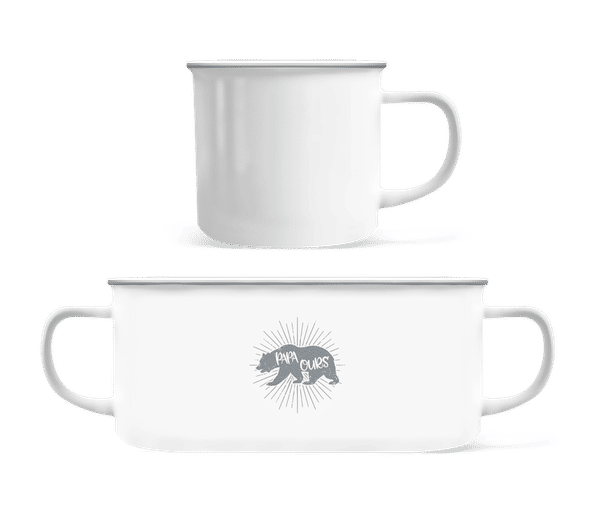Aperçu: Papa Ours - Tasse Émaillée - Blanc - Devant