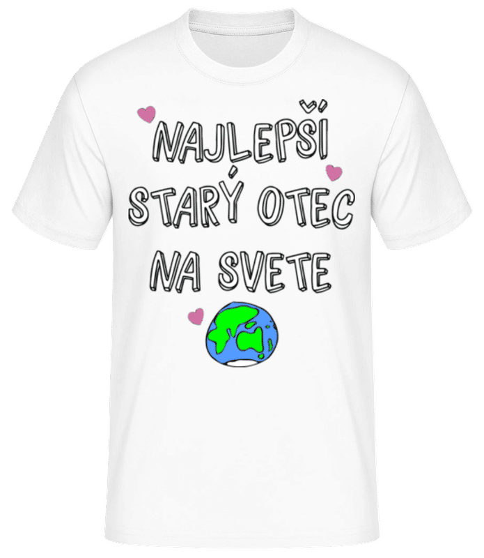 Náhľad: Najlepší Starý Otec Na Svete - Pánske basic tričko - Biela - Predné