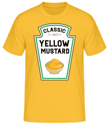 Classic Yellow Mustard - Männer Basic T-Shirt - Goldgelb - Vorne