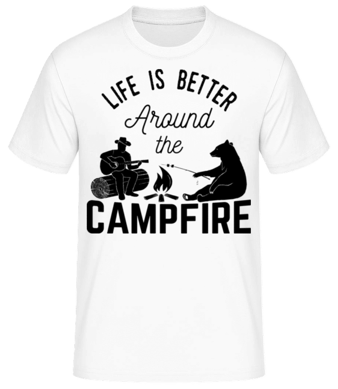 Náhľad: Around The Campfire - Pánske basic tričko - Biela - Predné