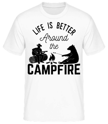 Around The Campfire - Camiseta básica para hombre - Blanco - delante