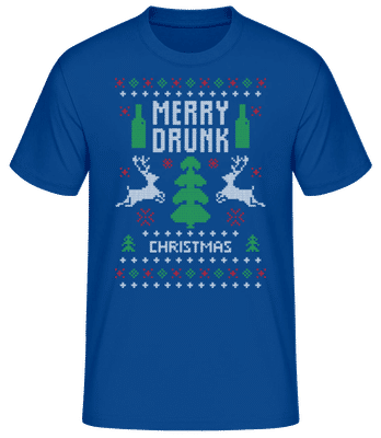 Merry Drunk Christmas - Pánske basic tričko - Kráľovská modrá - Predné