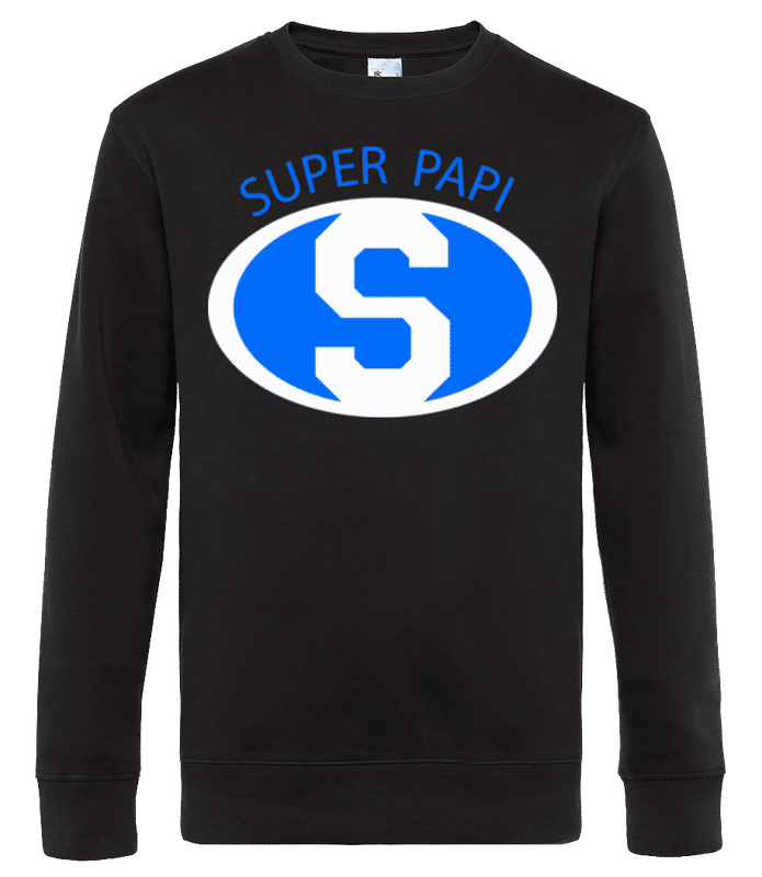 Aperçu: Super Papi Blue - Sweat-shirt standard pour homme - Noir - Devant