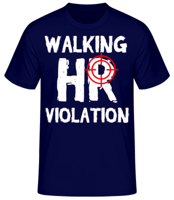 Office Walking HR Violation - Men's Basic T-Shirt - Navy - Front
