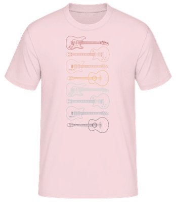 Gitarren - Männer Basic T-Shirt - Rosa - Vorne
