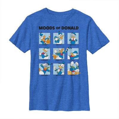 Disney - Mickey Mouse - Donald Duck Donald Moods - Dětské Tričko - Melírová královská modrá - Napřed