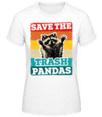 Save The Trash Pandas - Women's Basic T-Shirt - White - Front