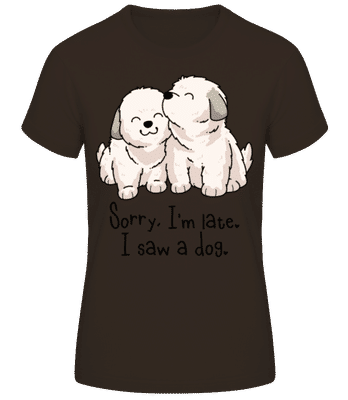 Sorry Im Late - Camiseta básica de mujer - Marrón - delante