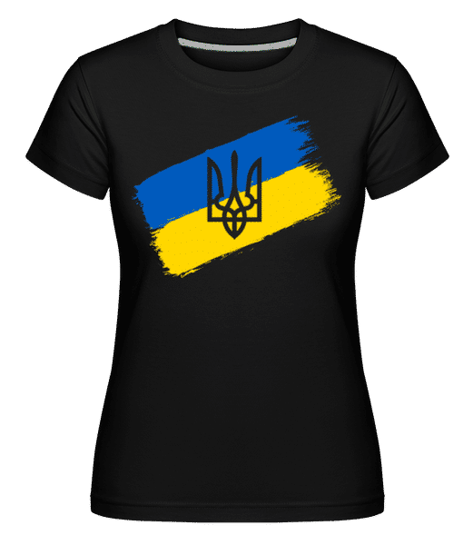 Aperçu: Drapeau De l'Ukraine -  T-shirt Shirtinator femme - Noir - Devant