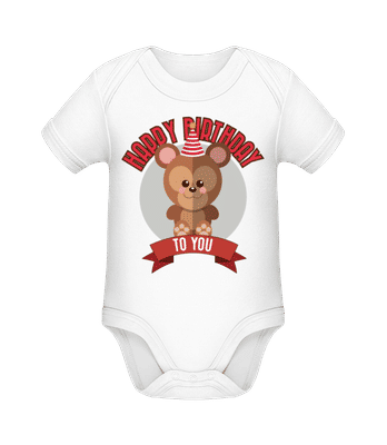 Happy Birthday To You Monkey - Bio body pre deti - Biela - Predné