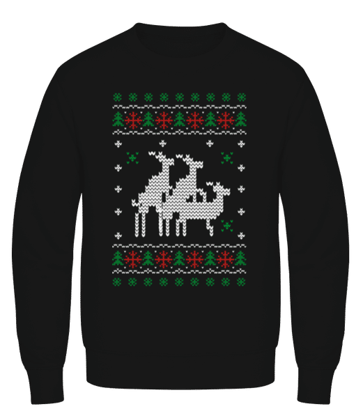 Aperçu: Trois Cerfs - Sweatshirt Homme - Noir - Devant