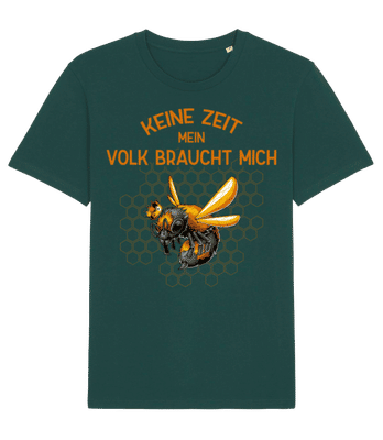 Keine Zeit mein Volk braucht mich - Männer Bio T-Shirt Stanley Stella 2.0 - Flaschengrün - Vorne