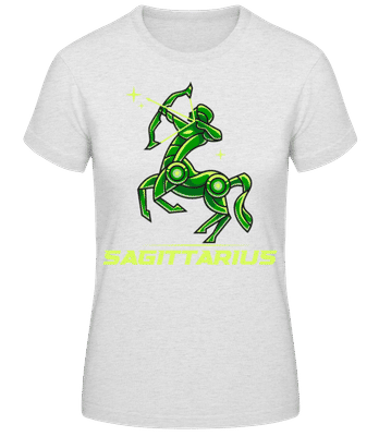 Mecha Robotic Zodiac Sign Sagittarius - Women's Basic T-Shirt - Heather grey - Front