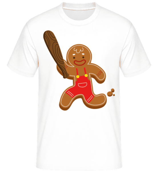 Aperçu: Pain d’épices avec jambe fouettée -  T-Shirt Shirtinator homme - Blanc - Devant