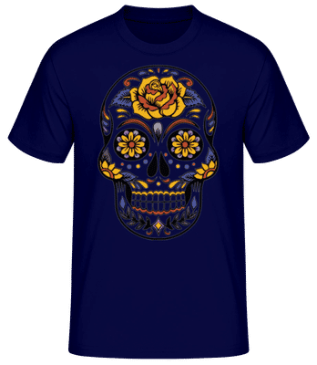 Dia De Los Muertos Skull - Pánské basic tričko - Namořnická modrá - Napřed