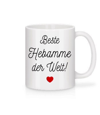 Beste Hebamme der Welt Herz - Tasse - Weiß - Vorne